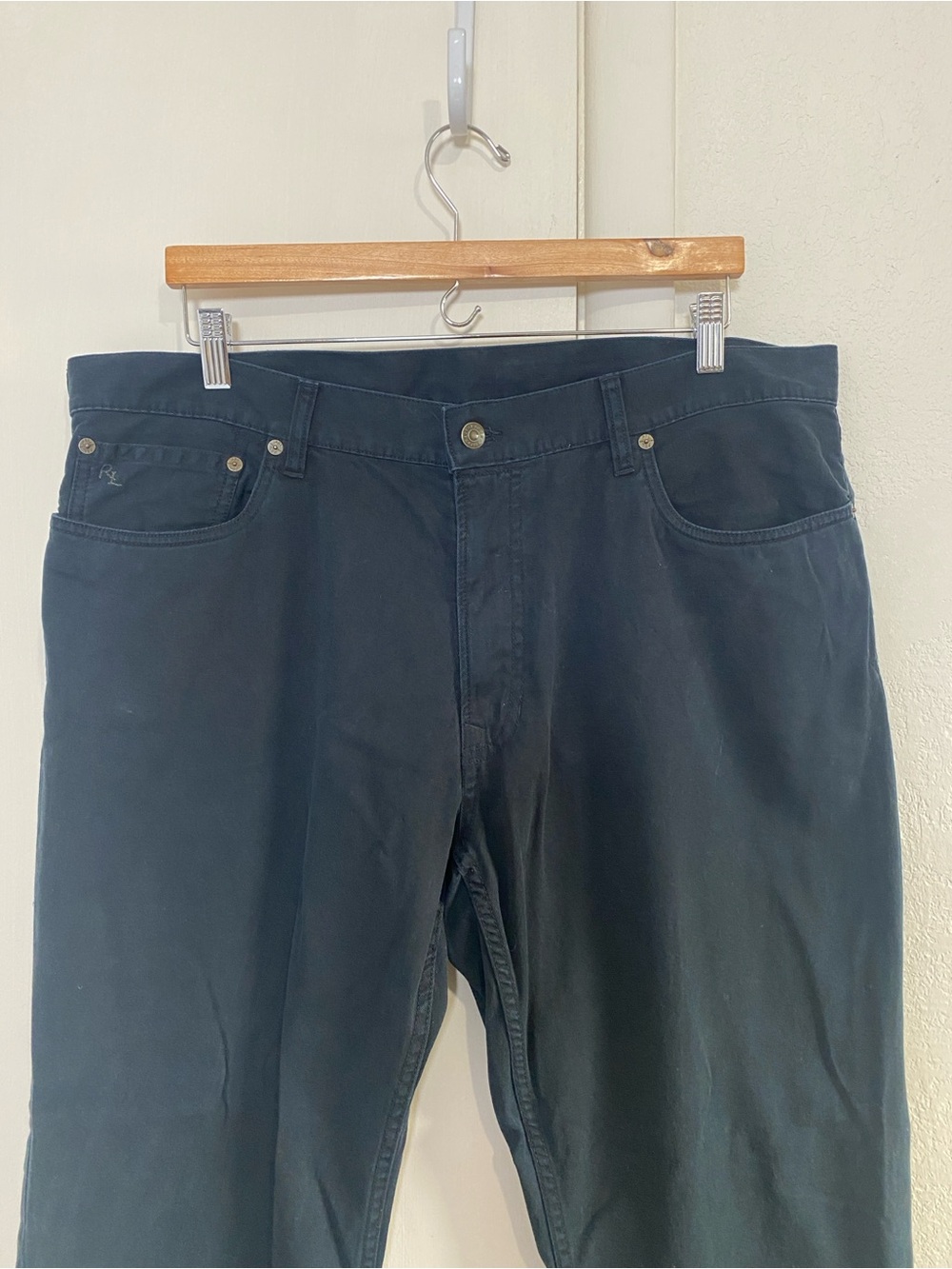 Polo Ralph Lauren Black Chino Pants 38x30 Classic Preppy Casual Mens - Picture 2 of 12